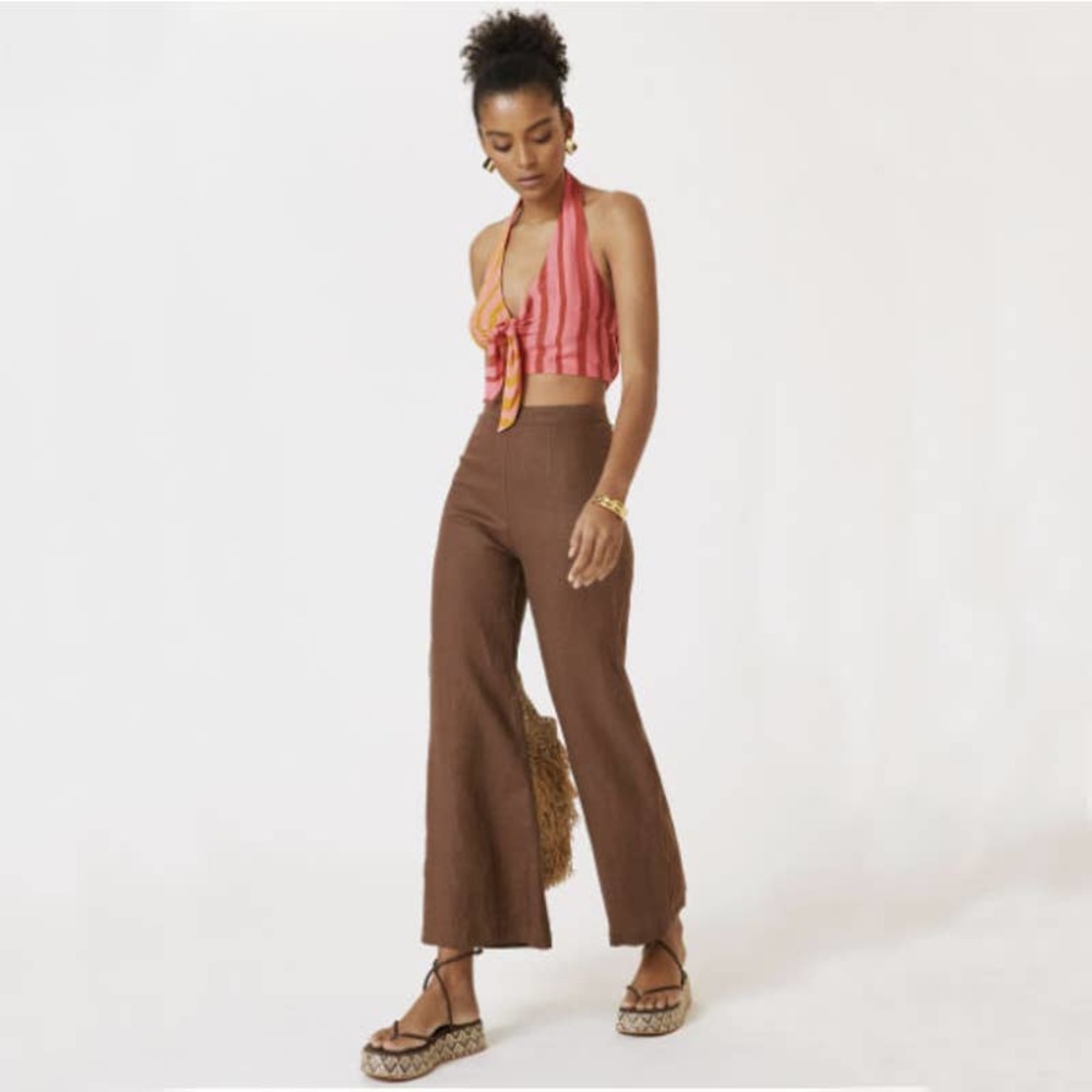 NWT Farm Rio Women's Mixed-Stripe Halter Top Size XL‎